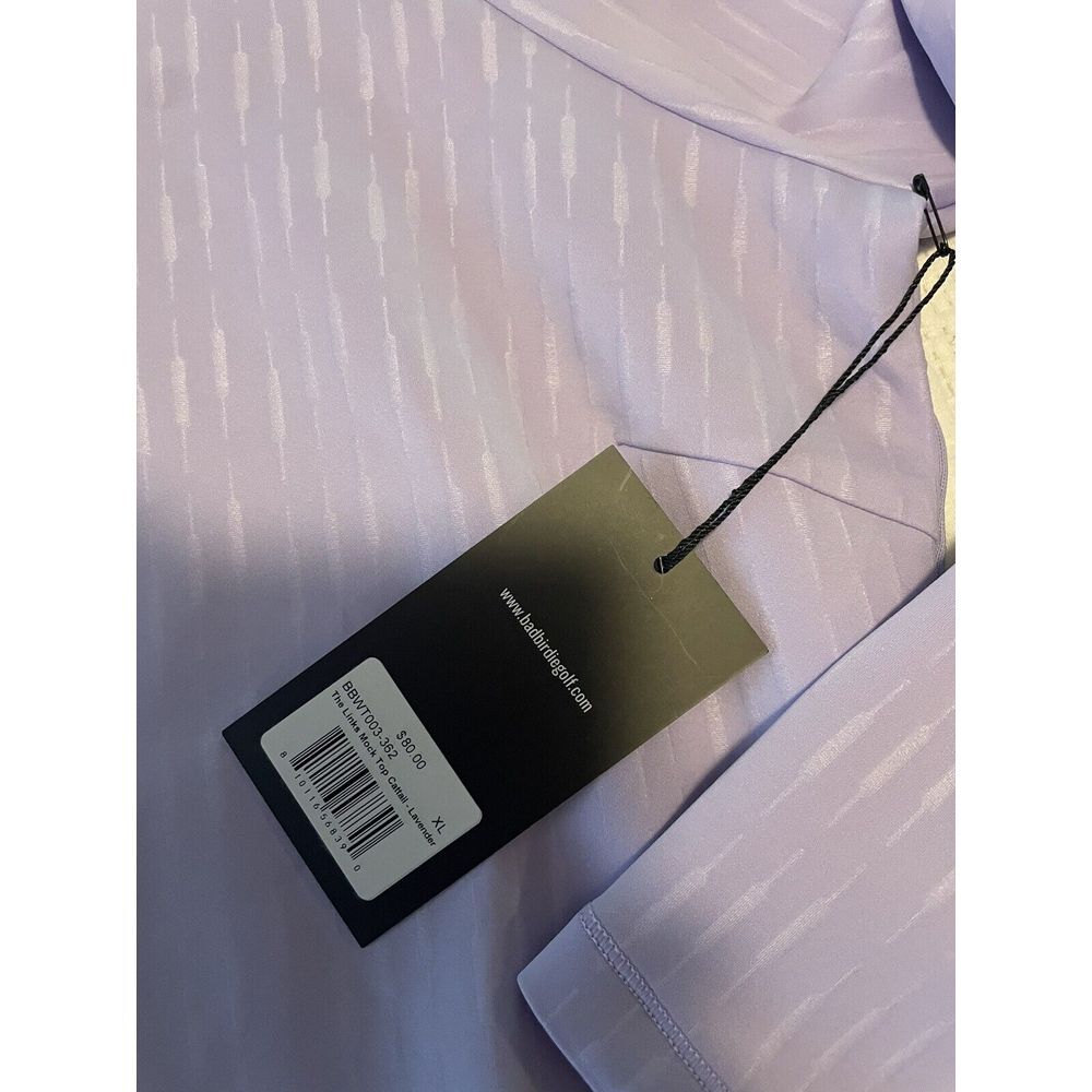 Bad Birdie Lavender Crop Top with Subtle Stripe Texture - Picture 2 of 3